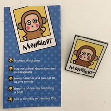 Sanrio Monkichi Friend of the Month Pin w/Story Card Collectible Sept 2016 NIP picture