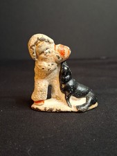 Antique Hubley Cast Iron Snow Baby with Seal Paperweight Figurine Vintage 1920s picture