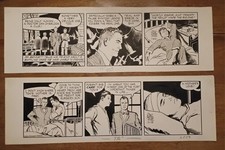 Two Frank Thorne  DR. GUY BENNETT Original Comic Strip Newspaper Daily Artwork 3 picture