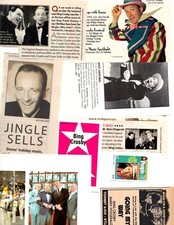 actor-crooner BING CROSBY - 55 original, separate clippings pages lot picture