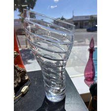 Nambe Crystal Glass Vase Optic Spiral Swirl Bopp Comet Karim Rashid Whimsical picture