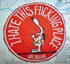 Patch - SNOOPY HATES OKINAWA - RnR JAPAN - USAF - Vietnam War picture