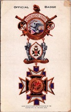 Chicago 1910 Triennial Conclave Official Badge Knights Templar Postcard picture
