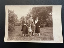 Vintage 1930s Family Garden Portrait Photo Postcard Pre-WWII Era  picture