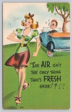 1951 Risqué Linen Postcard 