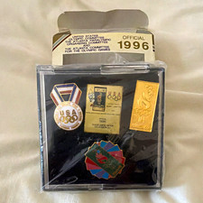 Official 1996 Atlanta Olympics Classic Limited Edition Collector Pin Set 4 PCS picture