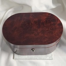 Vtg The Bombay Company 14KHN dark Wood Box storage oval trinket catchall 8