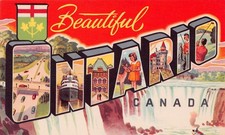 Ontario Canada Beautiful (Greetings From) Large Letter Linen S. D.-5 Postcard picture