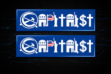 Capitalist Conservative Republican Decal Stickers 1 Pair Tea Party 12