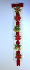 Vintage 70's Handmade Door/Wall Hanging - Holly Berry & Foil Bell & Poinsettia picture