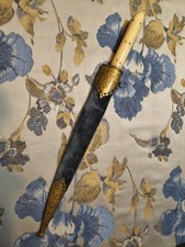 antique Shamshir Bone Gold Islamic Dagger Knife Etched Tombak Greek Ottoman picture