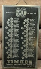 Vintage Timken Roller Bearing Advertising Conversion Chart picture