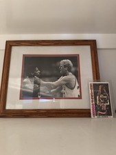 Larry Bird with Julius Erving 1984 Photo Excellent Condition picture