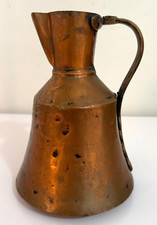 Authentic Primitive Antique Hammered Copper Water Milk Jug Pitcher 9