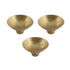 Japanese Sake Cup Guinomi Sakazuki Arita Yaki Ware Kinsai Gold Set of 3 New picture