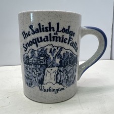 VTG The Salish Lodge at Snoqualmie Falls Washington Speckled Ceramic Coffee Mug picture
