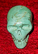 Turquoise Greenish Blue with Matrix Carved Skull Kingman, AZ picture