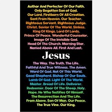 Jesus Poster - 11x17 - Names of Jesus - Titles of Jesus - Who is Jesus picture