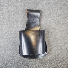 Vintage Jay-Pee Black Leather Flashlight Belt Holder Ring Duty Gear Cop Police picture