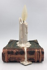 Vtg Victorian Trading Co A Christmas Carol Candle Book Resin Light Up Figurine picture