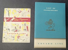 *1951 CUNARD LINE M.V. BRITANNIC LIST OF PASSENGERS & PROGRAM OF EVENTS BOOKLETS picture