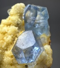 168ct Natural Blue Celestine Crystal Cluster on Calcite from Darai Laman, AFG picture