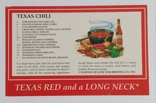 1976 Texas Chili Recipe Postcard - Lone Star Beer - Fort Worth TX Posted picture