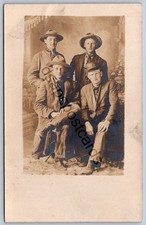 K53/ Interesting RPPC Postcard c1910 Cowboys Studio Hats Scarves 116 picture