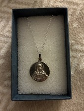 Vintage Sacred Heart of Mother Mary Sterling Silver Pendant picture