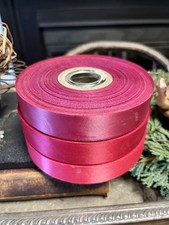 Wow C. 1940 Antique Vintage Taffeta Satin Ribbon Rolls French 150 yds Set of 3 picture