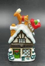 MIDWEST Cannon Falls PHB Santa Up On Rooftop Porcelain Hinged Box Missing Santa picture