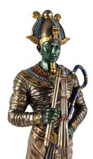 10 3/8 Egyptian Osiris God of Dead Afterlife  Flail & Crook Statue Bronze Finish picture
