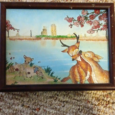 Crushed Gemstone Stone Inlay  Bambi, Thumper, And Parents. Beautiful Art Work picture