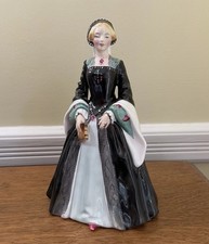 Royal Doulton Figurine Janice HN2165 Black Tudor Dress Bone China Pristine Vtg picture