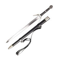 One Hand Silver Sword Medieval Knight Sword with Scabbard. for Collection, Gi... picture