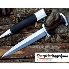 20th Century Service Dagger Replica Hand Forged Carbon Steel Rosewood Handle picture