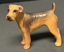 Vintage Airedale Terrier Dog Ceramic Figurine Tan Brown Standing picture