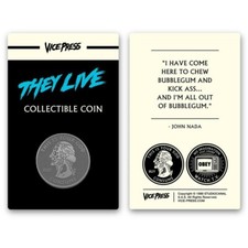 ⚡RARE⚡ 1988 John Carpenter's THEY LIVE Collectible Silver Coin *BRAND NEW* 🪙 picture