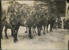 1913 Press Photo Tokyo Gendarmes lined up crossing public road  - nera04575 picture
