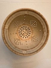 Beautiful Lrg. Artisan Pottery Colander - Handcrafted Strainer - artist stamped picture