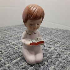 Vintage Bisque Porcelain Figurine Child Praying Reading Hand Painted  picture