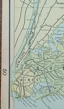 Vintage 1898 LONG ISLAND NEW YORK Map 14