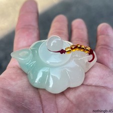 Chinese Xiuyu Jade Teapot Small Pendant Tea Pet Desk Decorate Antique Collection picture
