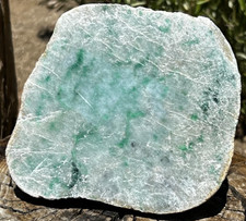 Icy Green Jadeite Rough Raw Untreated 4.3 lb Large Stone Polished Window picture