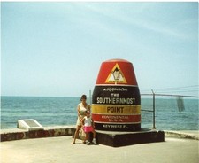 Vtg 1990s Found Photo Key West Southernmost Point Mom Daughter Snapshot picture