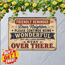 Good Neighbor Welcome Quote Metal Sign Friendly Porch Front Door Tin Plaque picture