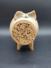 Handmade Pottery Large mouth pig piggy bank Signed Dorothy Beach picture