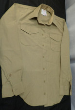 CREIGHTON TAN KHAKI USMC MARINE CORPS LONG SLEEVE DRESS SHIRT UNIFORM 16-36 picture