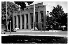 Kalamazoo Michigan City Hall Street View 1955 PM RPPC   -A63 picture