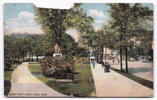 VTG Detroit MI Grand Circus Park Hazen S. Pingree Statue Postcard c1910s picture